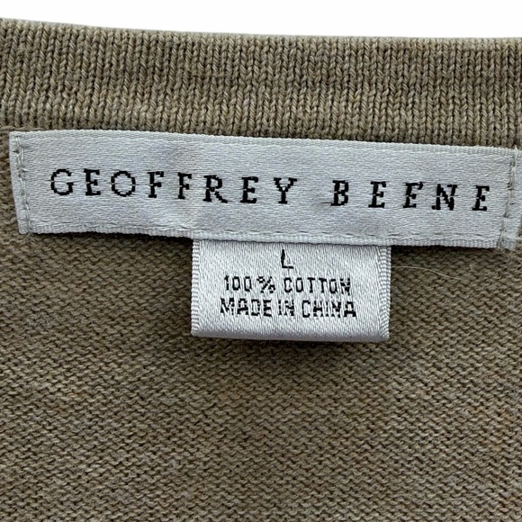 Geoffrey Beene Tan V Neck Mens Sweater Vest Size Large - Picture 4 of 6